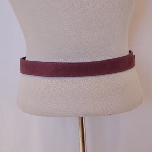 Xcetera Genuine Suede Mauve Tone Large Buckle Belt- Sz. Sm - Picture 2 of 4